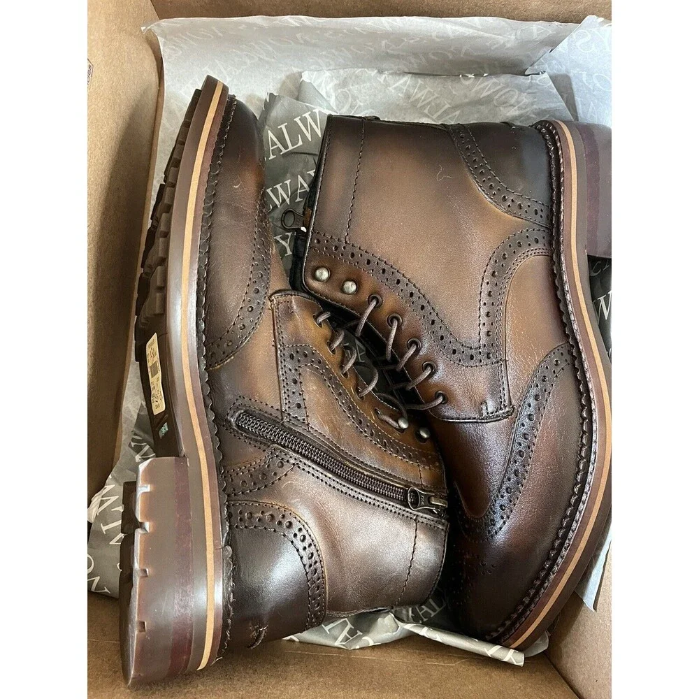 New Johnston & Murphy XC Flex Connelly Wingtip Boot Brown Leather Men Sz 8 Eu 41